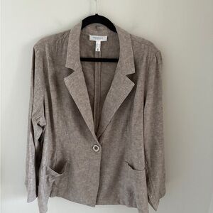 Addition Elle Women’s Gray Linen Blend Blazer Size 24